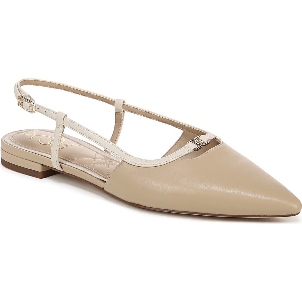 Sam Edelman Cohen Pointed Toe Flat In Oat/modern Ivory