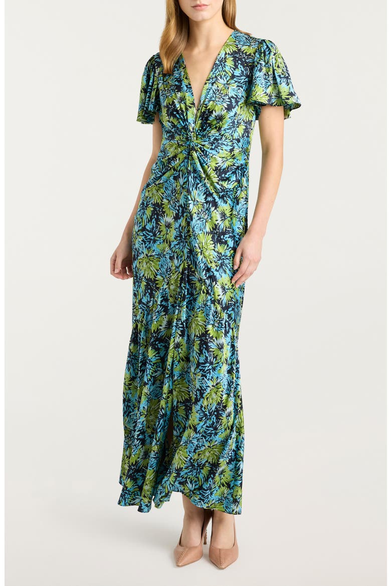 Dahlia Print Maxi Dress, Main, color, TROPICAL SKY MULTI