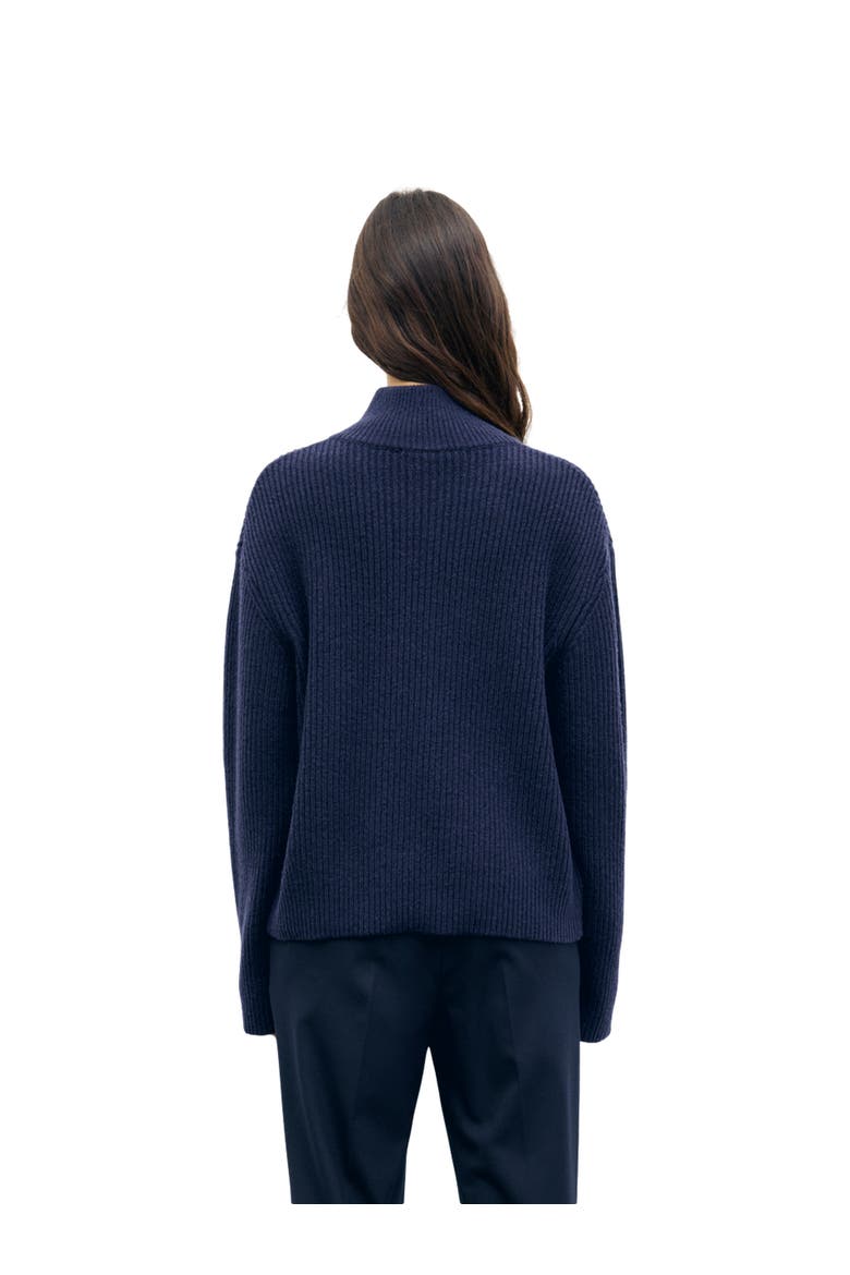 Rika Oversized Ribbed Zip-Neck Sweater, Alternate, color, Platinum