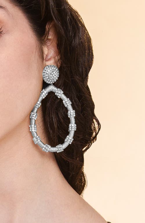 Deepa Gurnani Jackie Statement Drop Earrings In Silver
