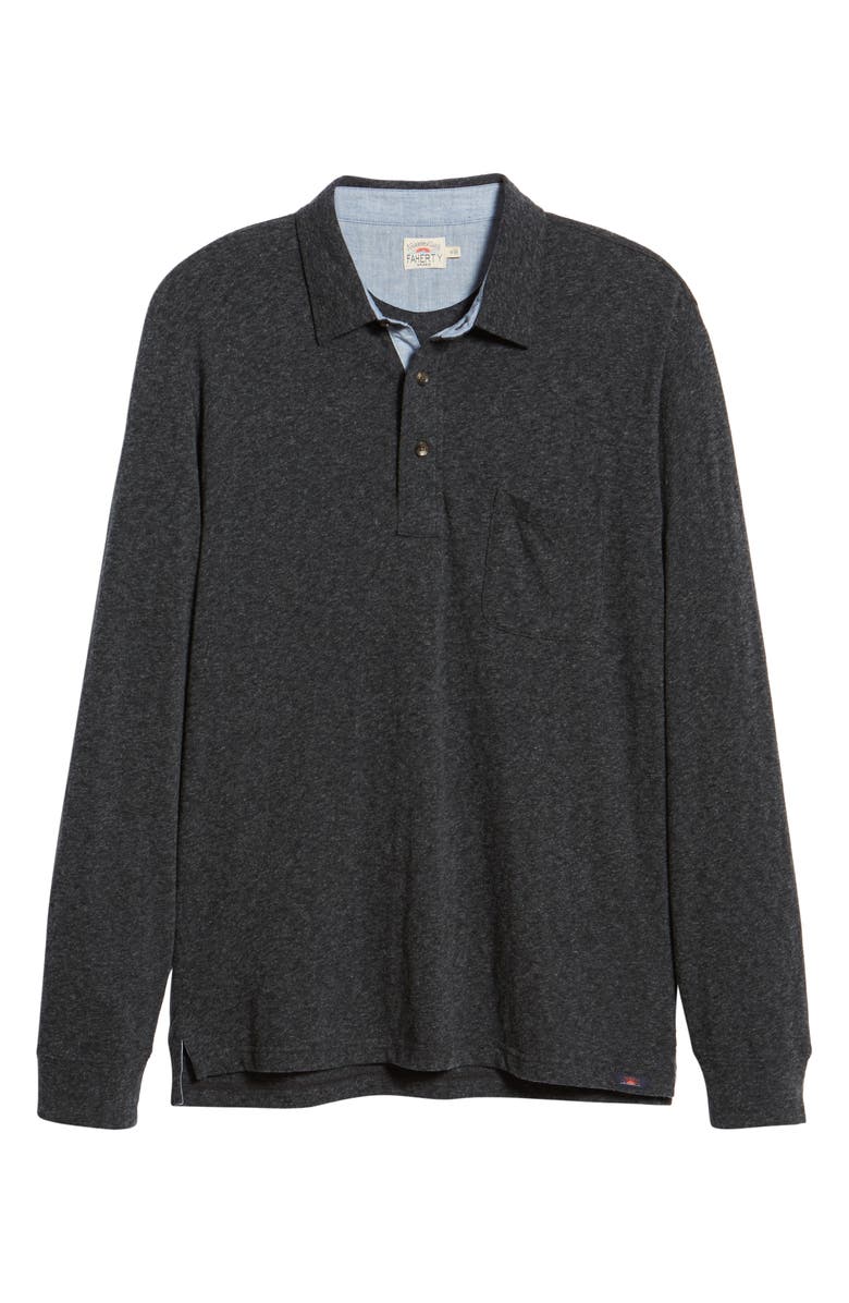 Faherty Luxe Heather Long Sleeve Polo, Alternate, color,