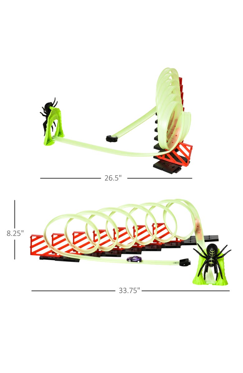 Qaba Track Builder Loop Kit, Glowing Race Track with Pull-back Car, Alternate, color, Green