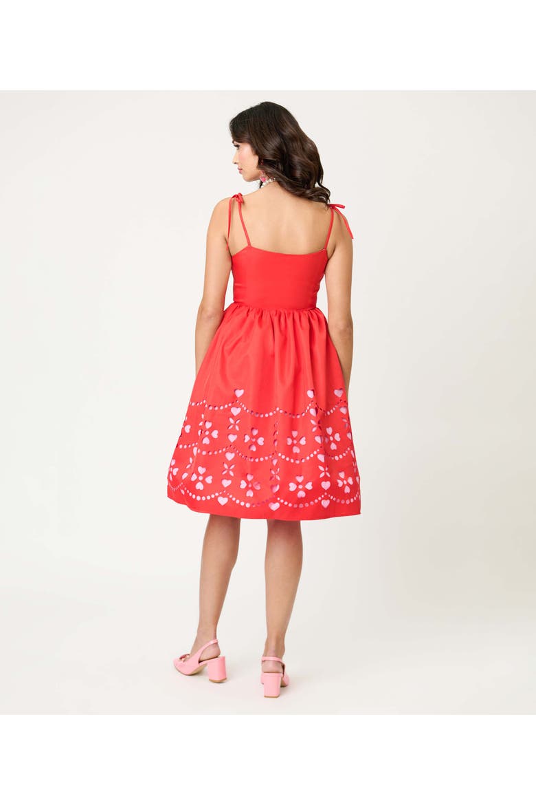 1950s Bobbie Swing Dress, Alternate, color, Red W/Pink Hearts