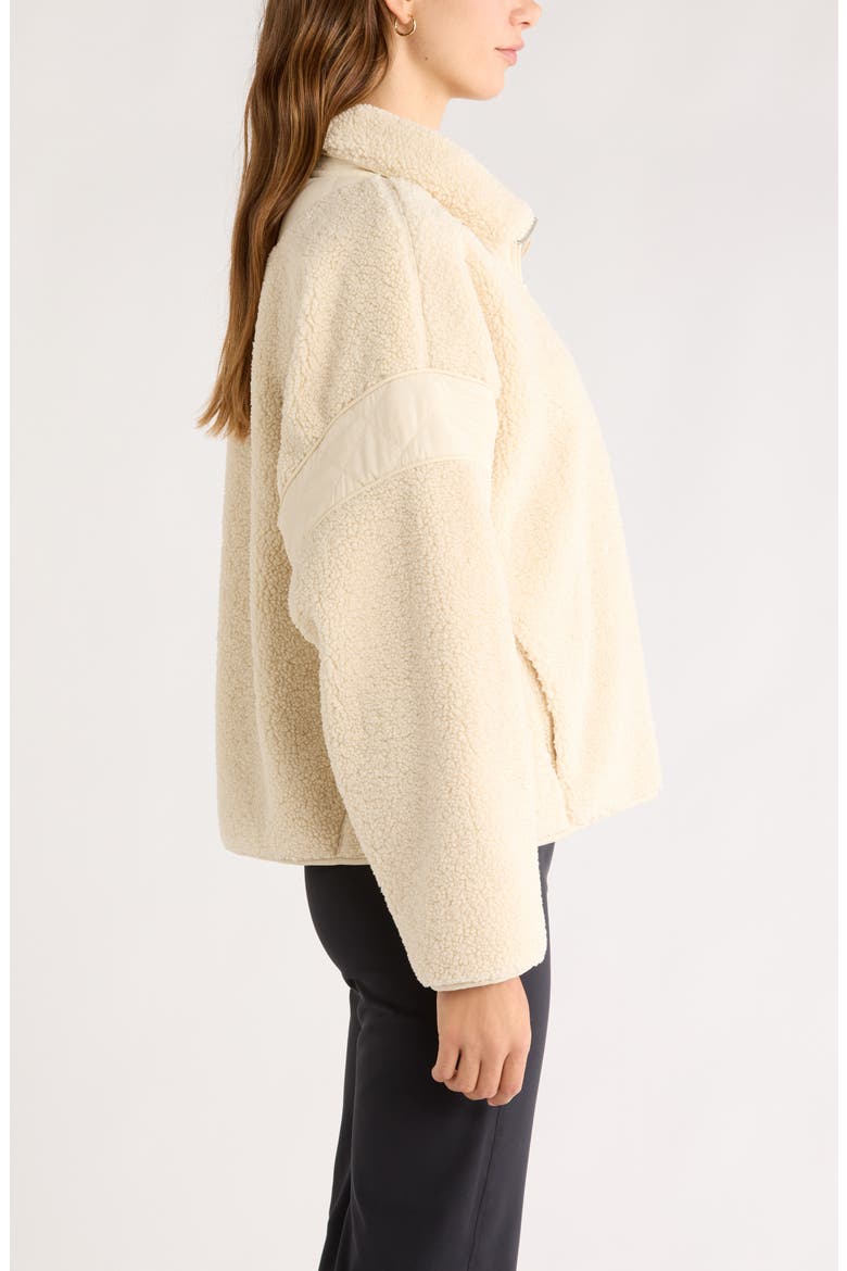 Snowday Faux Shearling Quarter Zip Pullover, Alternate, color, BEIGE SEASHORE