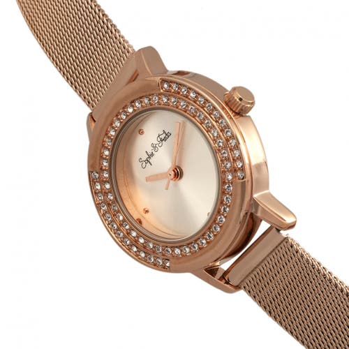 Sophie And Freda Sophie & Freda Cambridge Bracelet Watch W/swarovski Crystals In Rose Gold