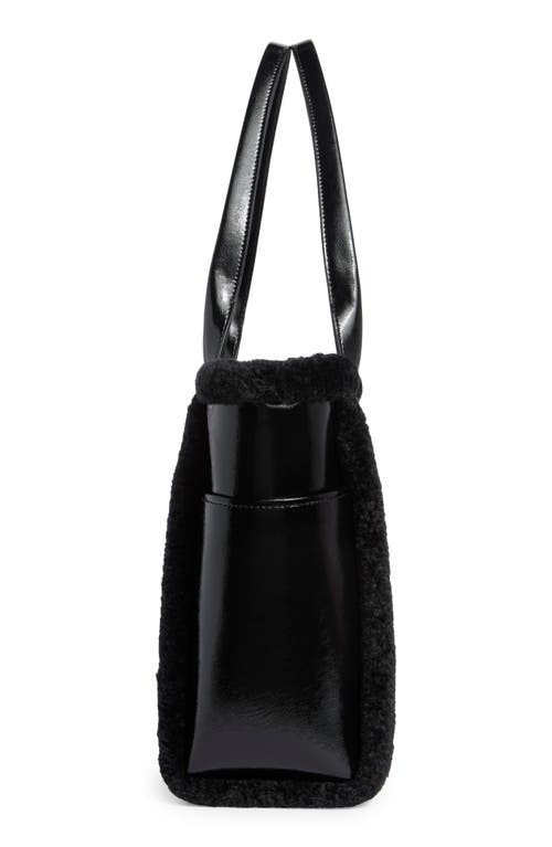 Kate Spade New York Jett Faux Shearling Trim Tote Bag In Black