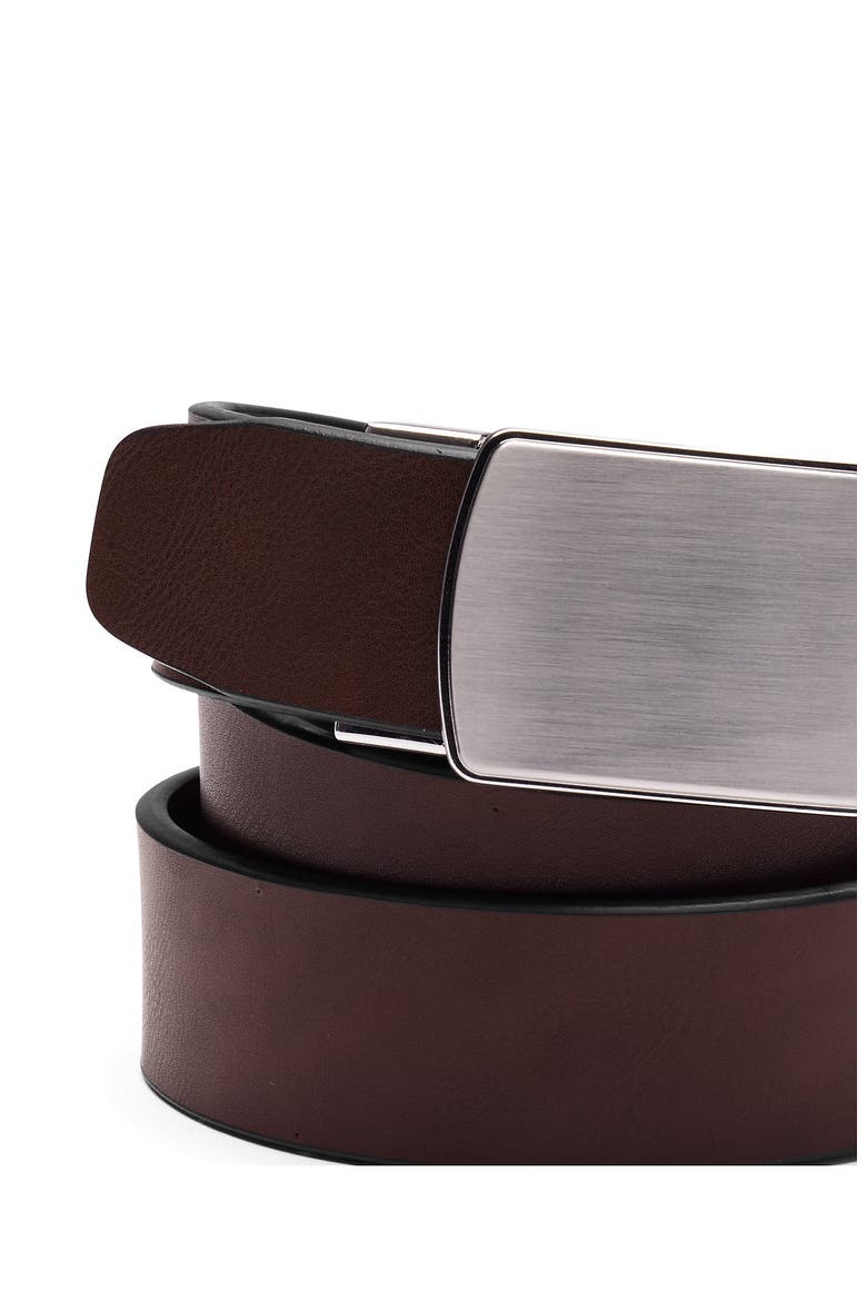Leather Adjustable Slide Belt, Alternate, color, Brown