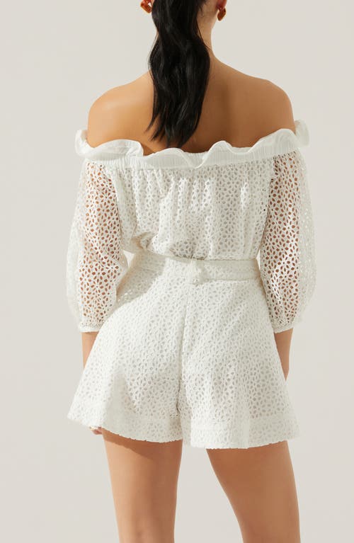 Astr The Label Brissa Floral Eyelet Cotton Shorts In White