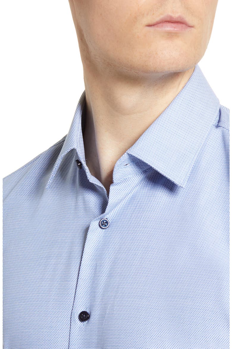 Slim Fit Geometric Dress Shirt, Alternate, color, MEDIUM BLUE