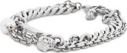 McQueen Men's Skull, Crystal & Faux Pearl Bracelet