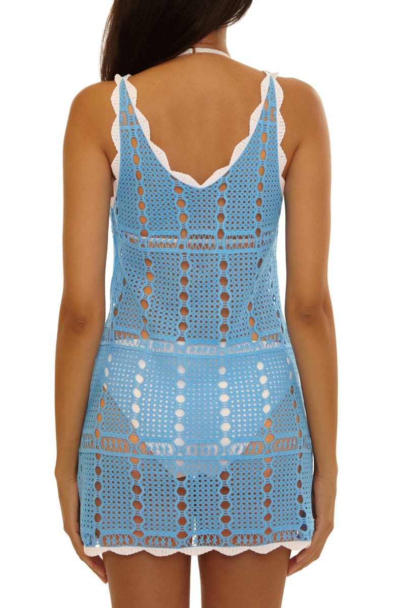 Becca Shoreline Open Stitch Cover-Up Minidress, Alternate, color, 