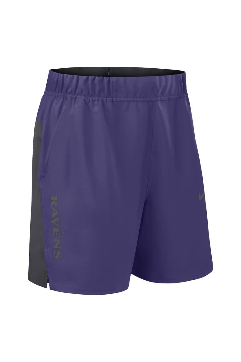Men's Nike Purple Baltimore Ravens Woven Victory Performance Shorts, Alternate, color, Purple