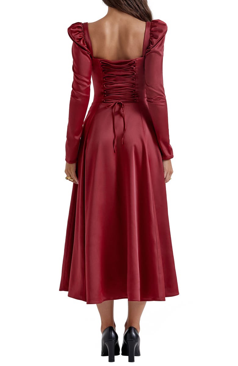 HOUSE OF CB Sebille Long Sleeve Corset Midi Cocktail Dress, Alternate, color, 