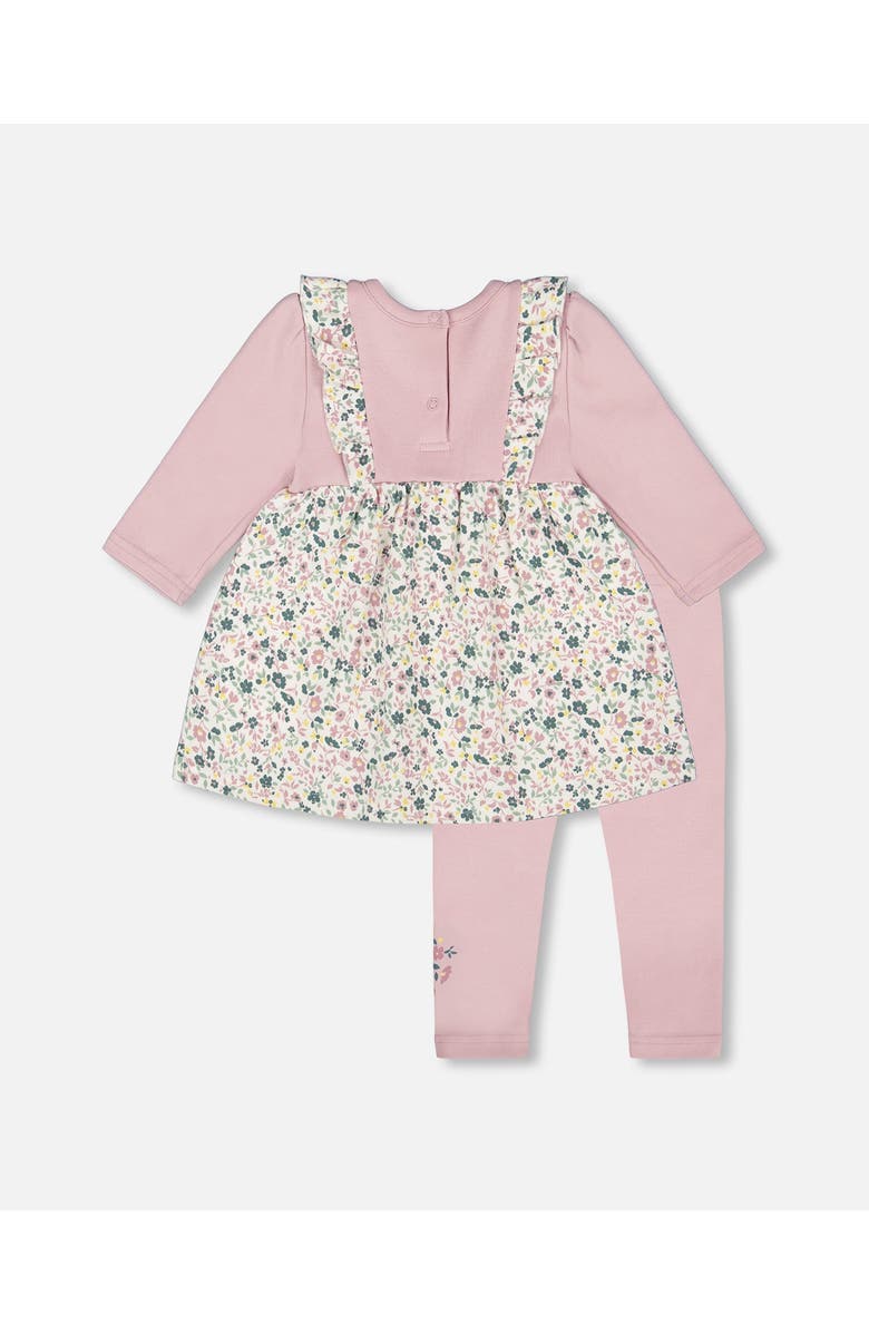 Deux par Deux Organic Cotton Bi-Material Tunic and Leggings Set, Alternate, color, Neutral Purple