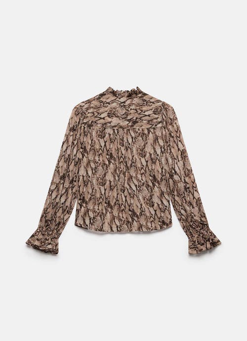 Mint Velvet Snake Print Blouse In Brown