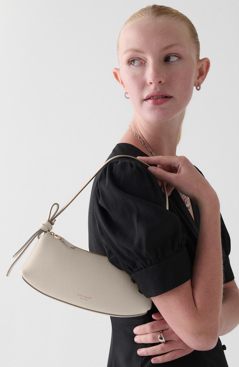 Kate Spade New York loop pebble leather shoulder bag, Alternate, color, Cashew Milk