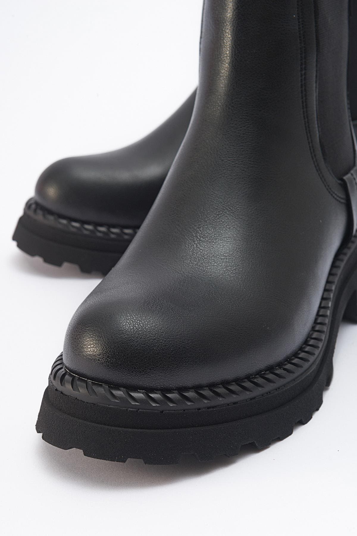 Marly Chelsea Boot, Alternate, color, Black Faux Leather