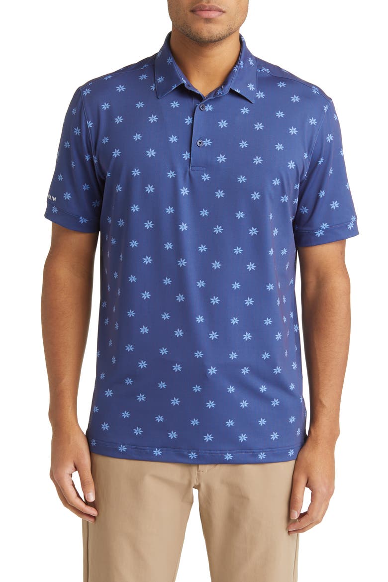 Versa Floral Performance Golf Polo, Main, color, SET SAIL FLORAL DOT PRINT