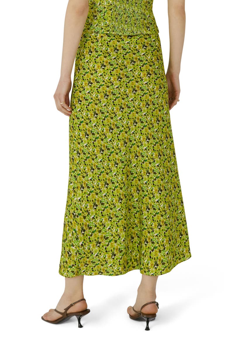 The Gwen Floral Satin Skirt, Alternate, color, GREEN MULTI FLORAL