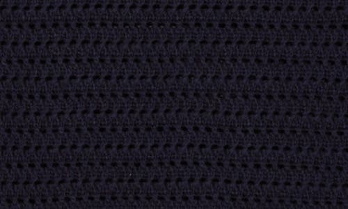 Bobeau Short Sleeve Open Knit Sweater In Blue