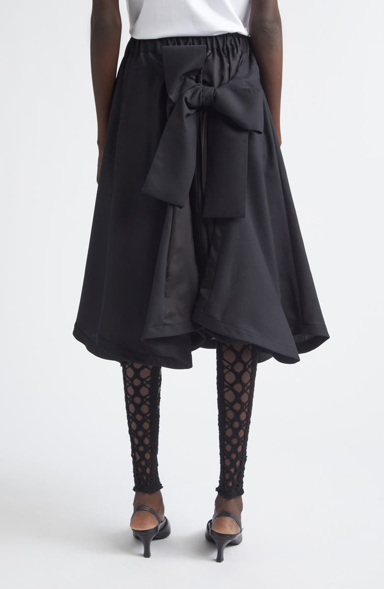 Noir Kei Ninomiya Tropical Wool Bow Skirt, Alternate, color, Black