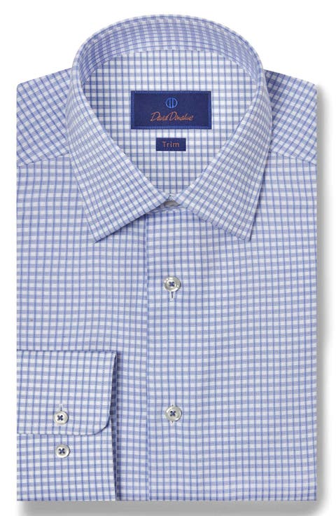 Trim Fit Check Cotton Dobby Dress Shirt