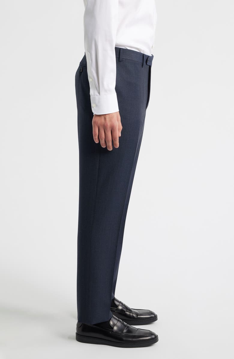 Canali Siena Regular Fit Super 130s Wool Solid Dress Pants, Alternate, color, Navy