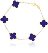 The Lovery Fine Jewelry Large Lapis Clover Bracelet