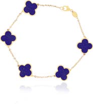 The Lovery Fine Jewelry Large Lapis Clover Bracelet