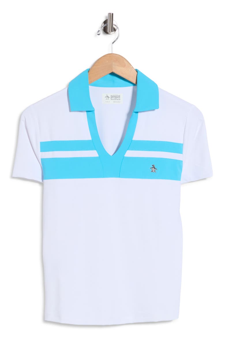 Performance Colorblock Polo, Alternate, color, BRIGHT WHITE