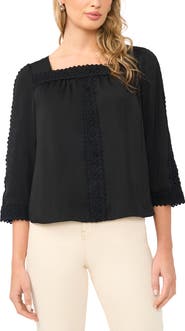 Vince Camuto Lace Trim Square Neck Top