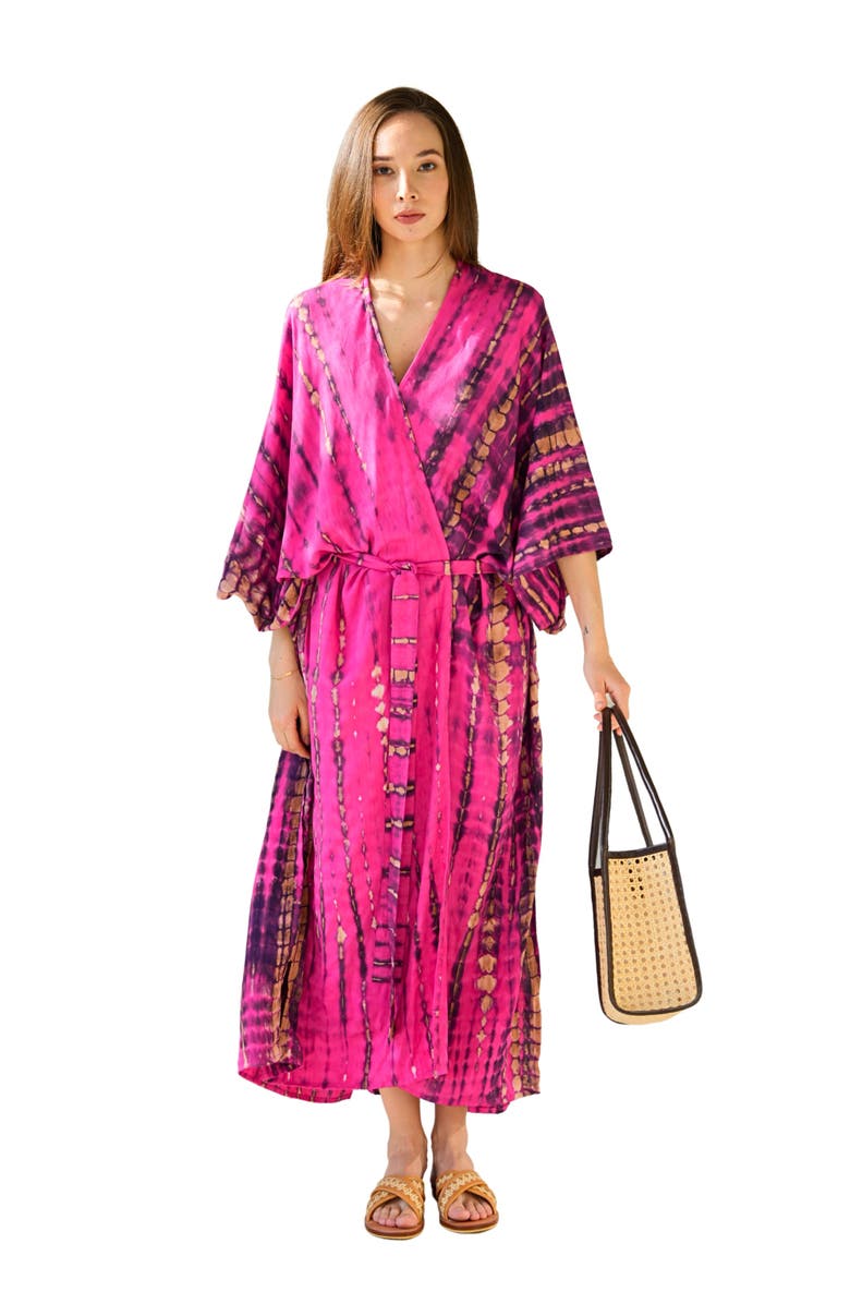 PINK HALEY Sara Hand Dyed Robe, Main, color, Fuchsia