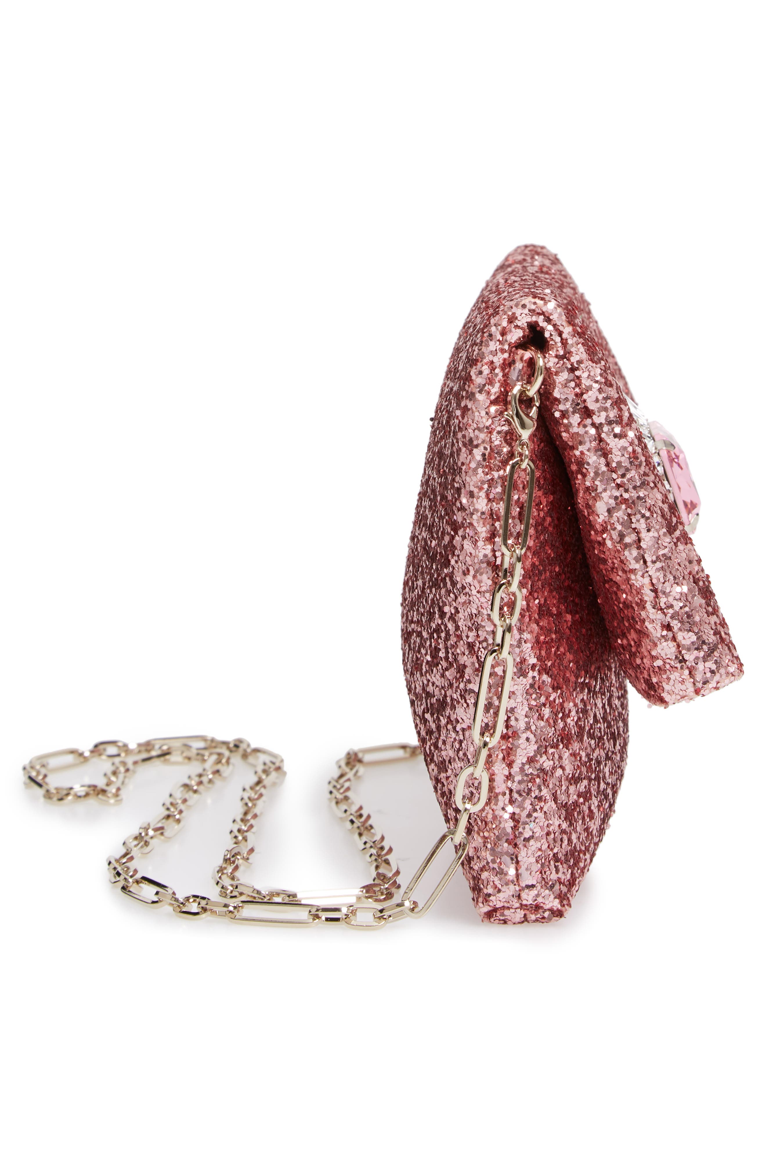 Jimmy Choo Titania Galactica Glitter Clutch, Alternate, color, 