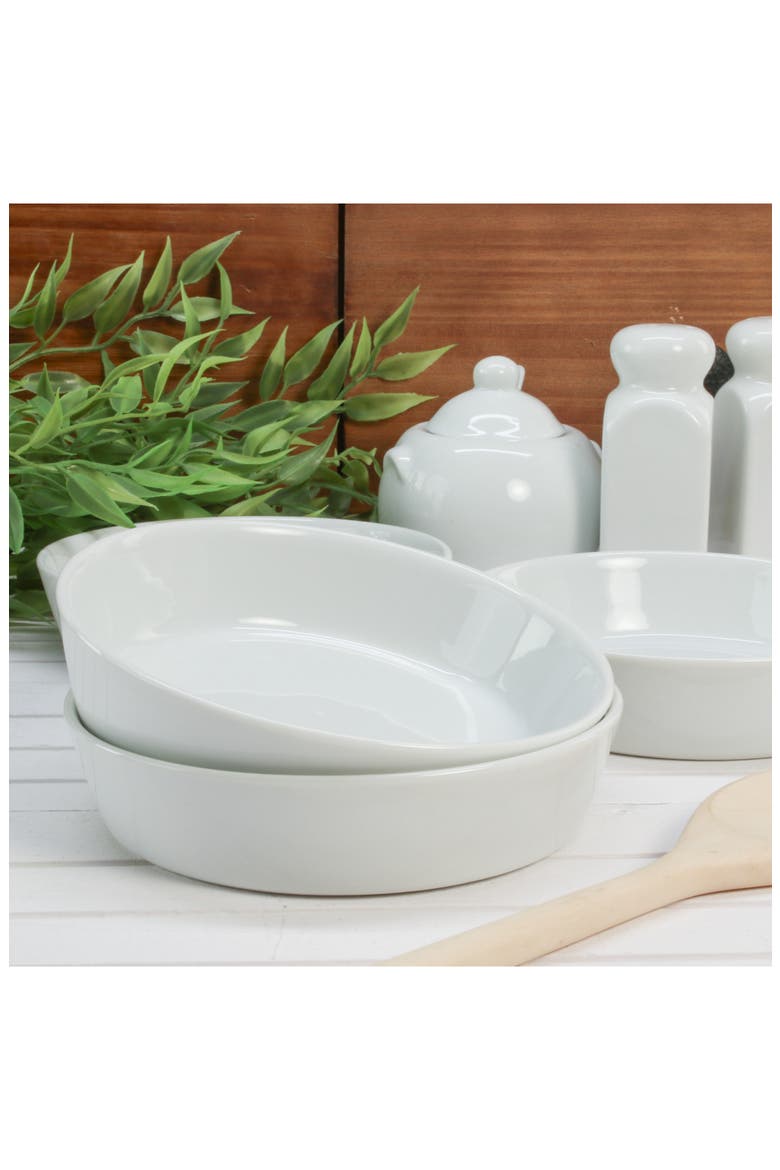 Oslo Set of 4 Quiche Bowls, Alternate, color, WHITE