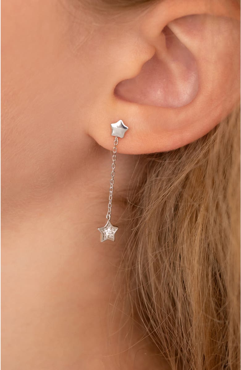 In Season Jewelry Dancing Star Girl Earrings, Alternate, color, Silver