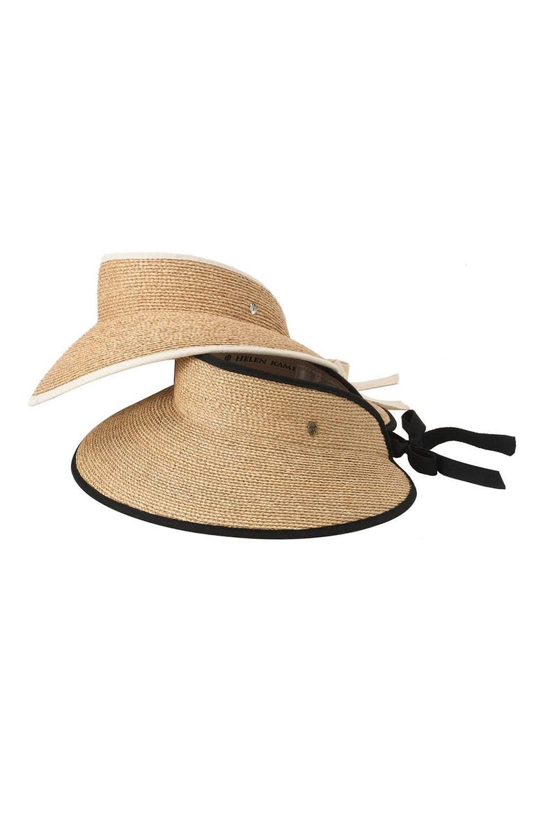 Mita Packable Raffia Visor, Alternate, color, NATURAL/ MIDNIGHT