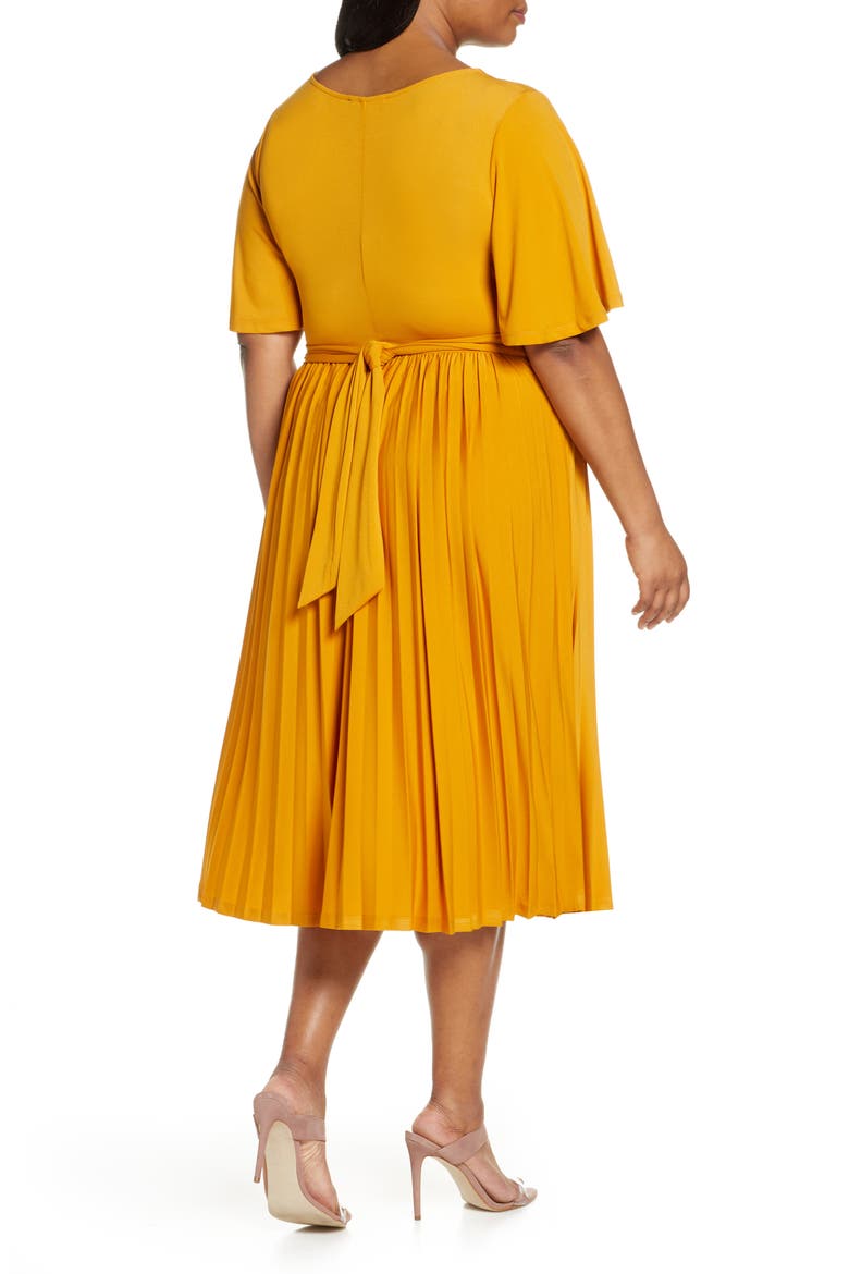 Wrap Waist Jersey Midi Dress, Alternate, color, INCA GOLD