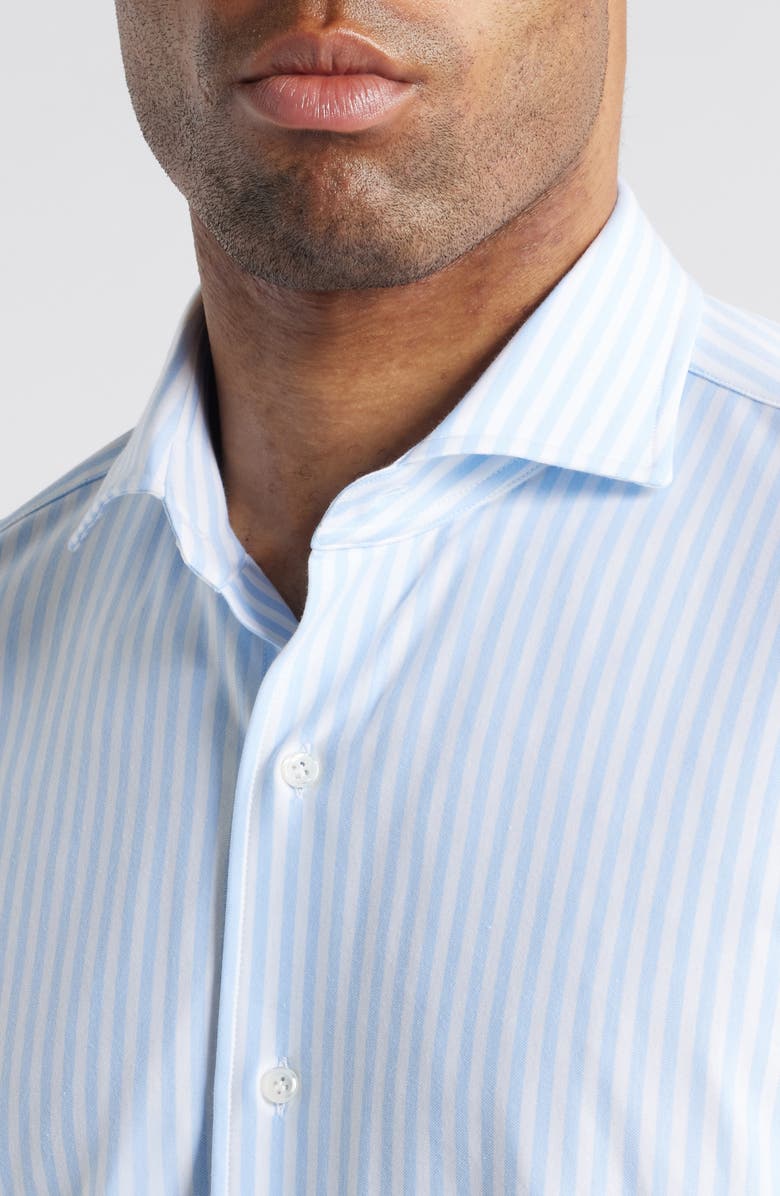 Peter Millar Crown Crafted Excursionist Flex Stripe Button-Up Shirt, Alternate, color, Blue Frost