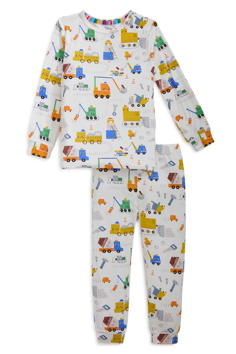 Kids' Tow Zone Fitted Two-Piece Pajamas, Main, color, WHITE