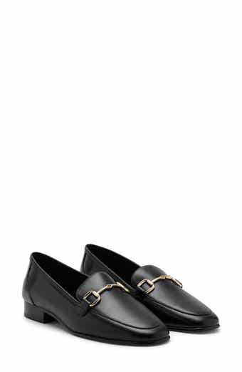 Buckle Leather Apron-Toe Flat