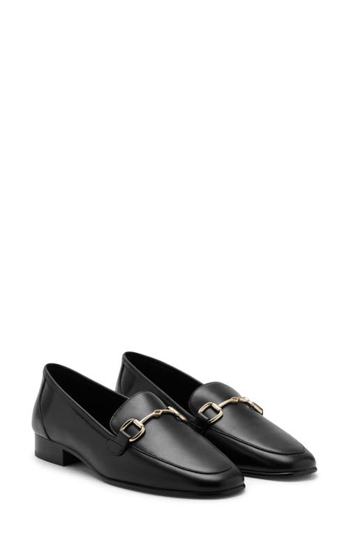 Mango Buckle Leather Apron-toe Flat In Black