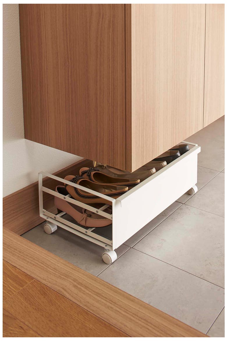 Rolling Shoe Rack, Alternate, color, WHITE