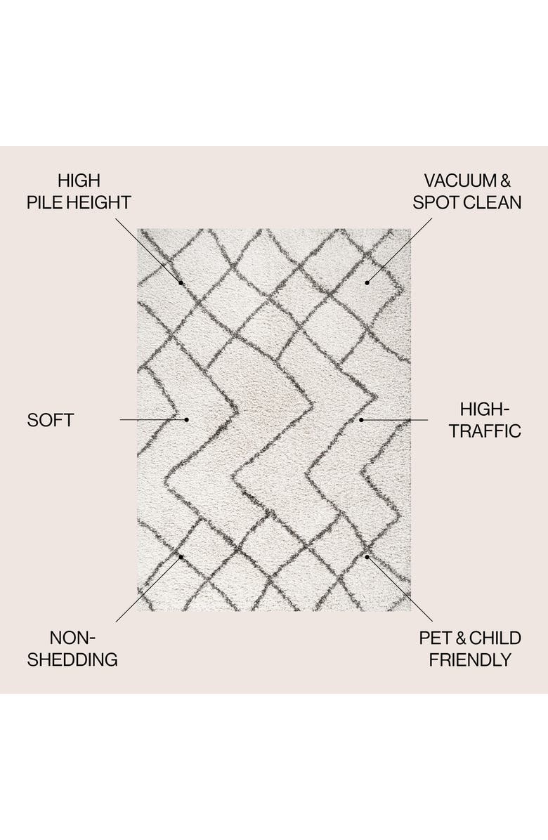 JONATHAN Y Alcudia Geometric Shag Area Rug, Alternate, color, Beige/Dark Gray