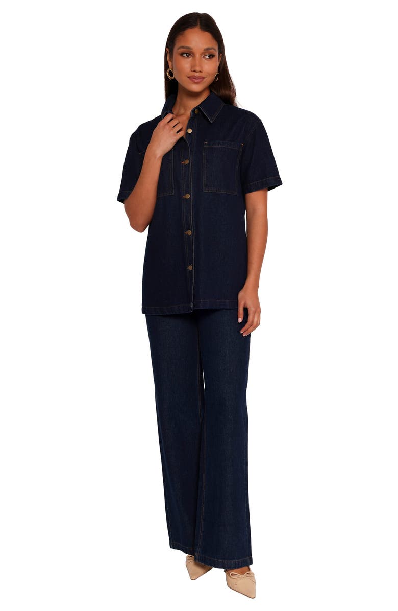 Petal & Pup Nolan High Waist Wide Leg Jeans, Alternate, color, Dark Denim