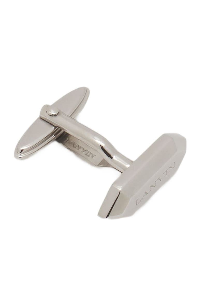 Label Cufflinks, Alternate, color, SILVER