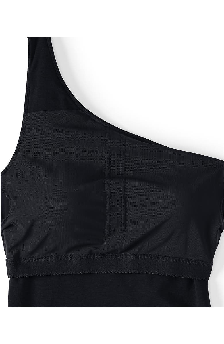 Lands' End Slender One Shoulder Top, Alternate, color, Black
