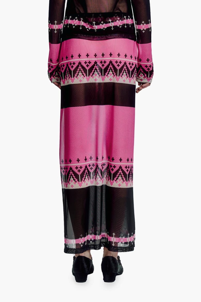 Fair Isle Mesh Skirt, Alternate, color, Azalea Multi