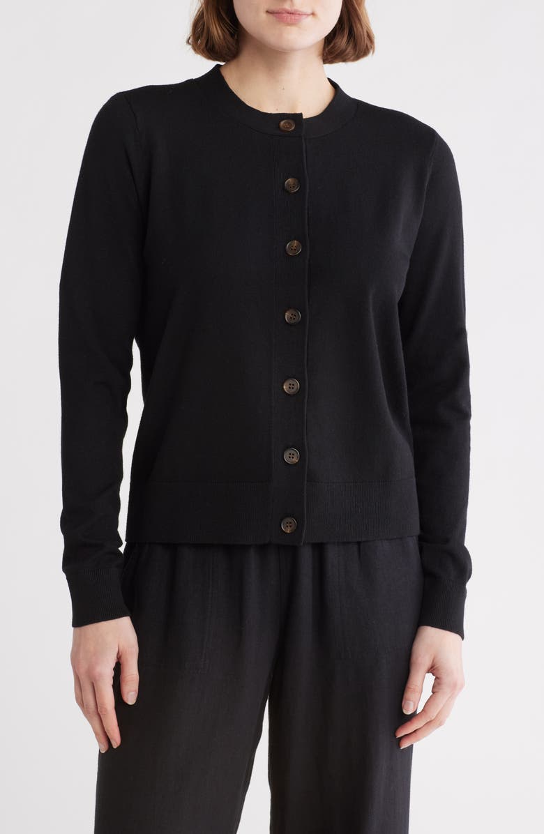 Caslon<sup>®</sup> Classic Crewneck Cardigan, Main, color,