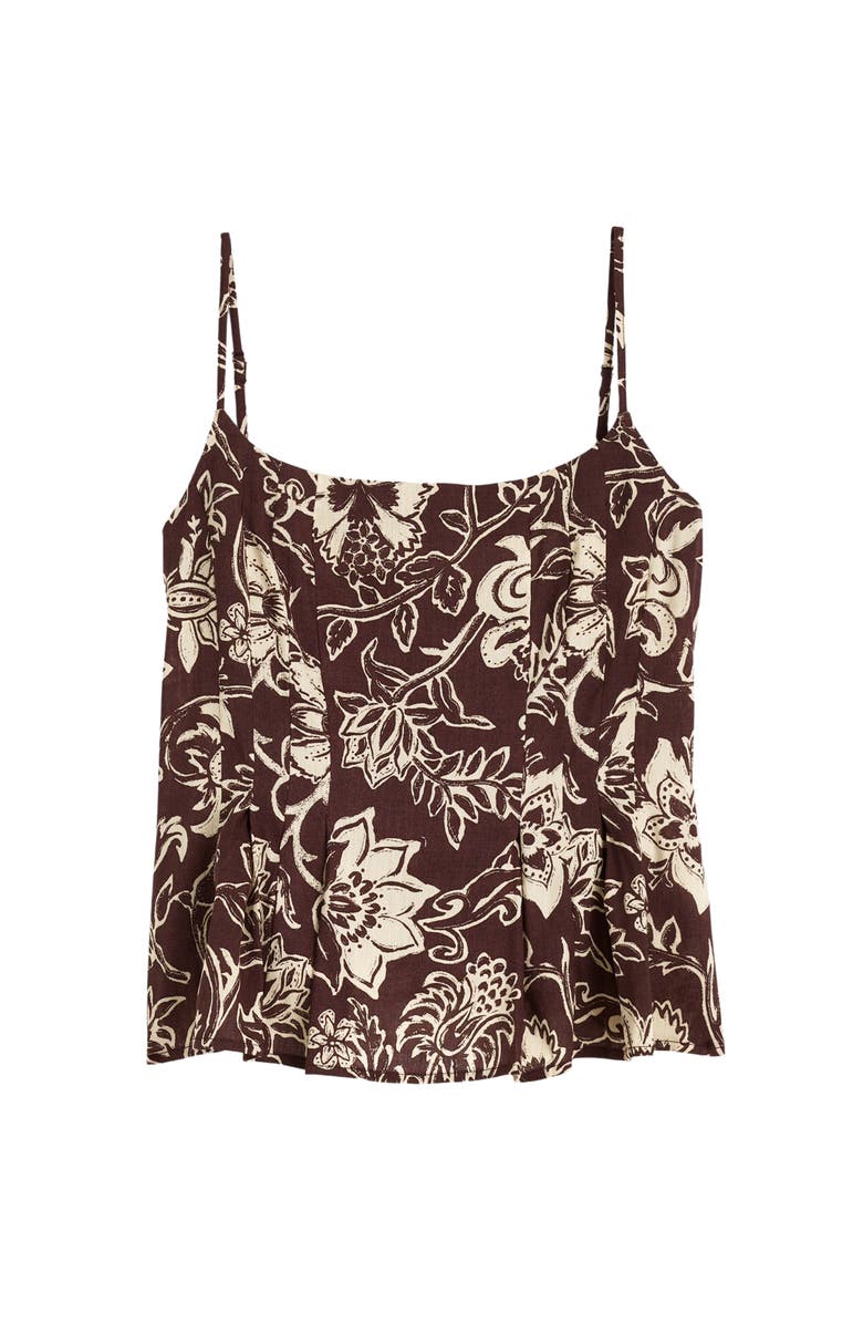 Madewell Darted Peplum Camisole, Main, color, Dark Brown