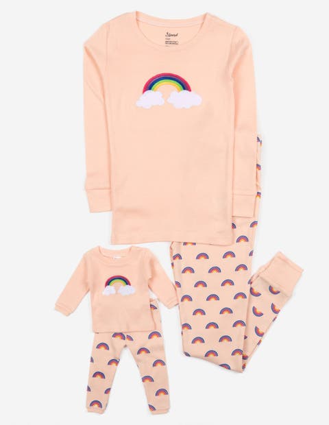 Girls 2-pc. Cotton Pajamas with Matching Doll Accessory - Spring & Everyday Prints (Toddler, Little Kid & Big Kid)